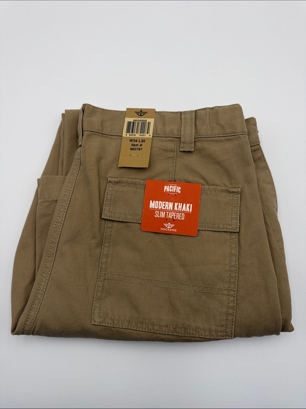 Dockers Modern Khaki Slim Tapered Pants - Tan 34W X 30 Inseam